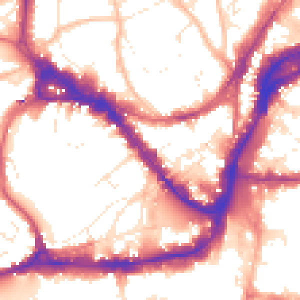 Daytime road noise heatmap for BS1 5JG