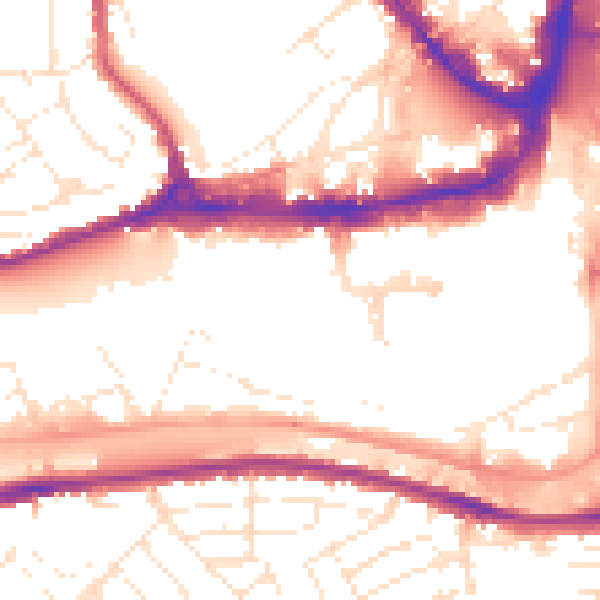 Daytime road noise heatmap for BS1 5JS