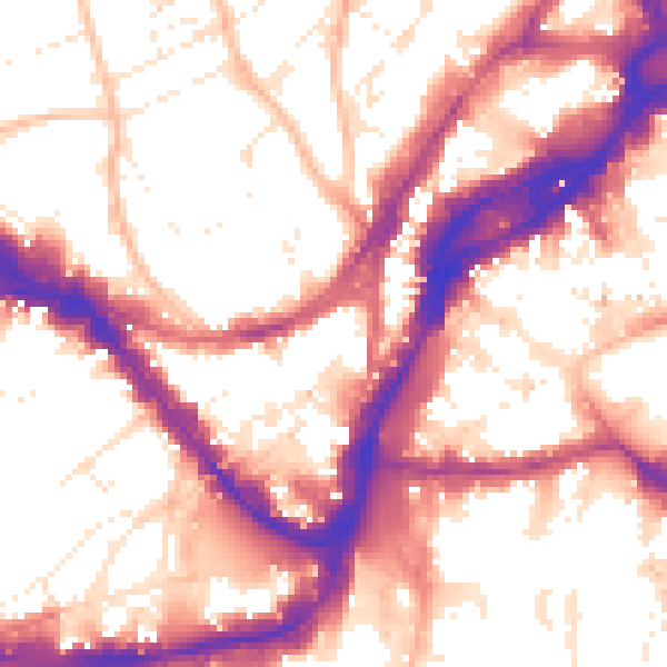 Daytime road noise heatmap for BS1 5LG
