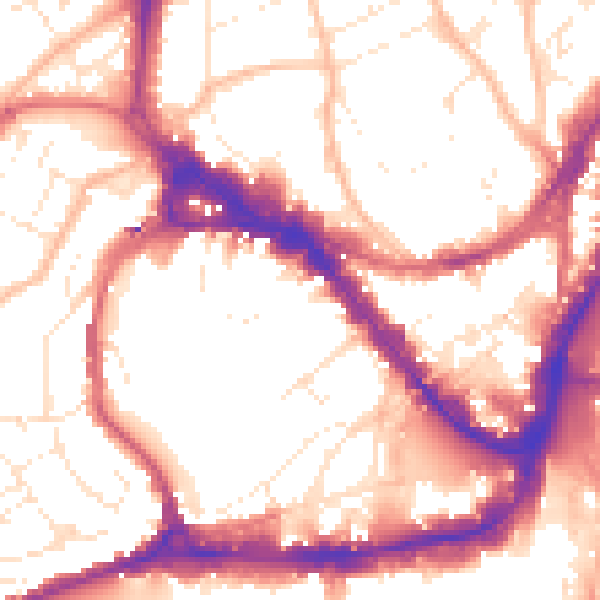 Daytime road noise heatmap for BS1 5PX