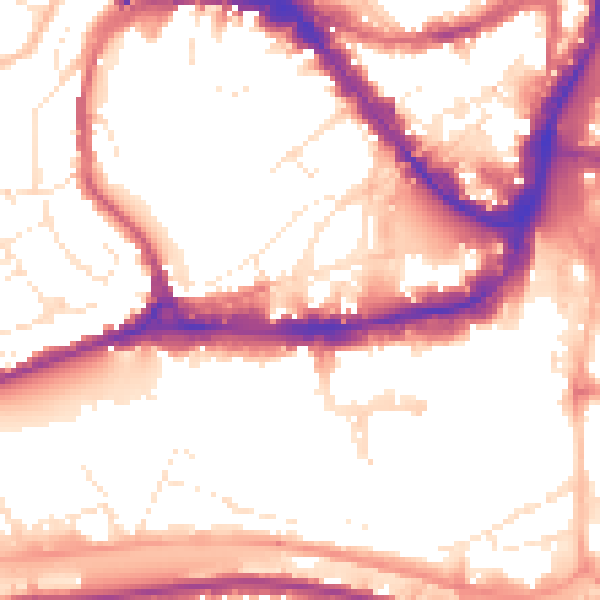 Daytime road noise heatmap for BS1 5QL