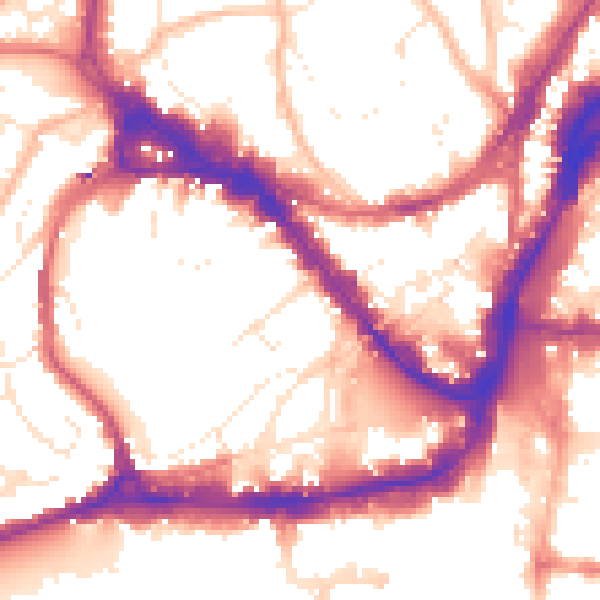 Daytime road noise heatmap for BS1 5RR