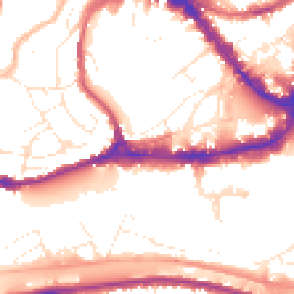 Daytime road noise heatmap for BS1 5TU