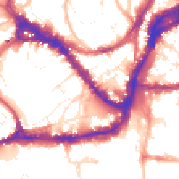 Daytime road noise heatmap for BS1 5UX