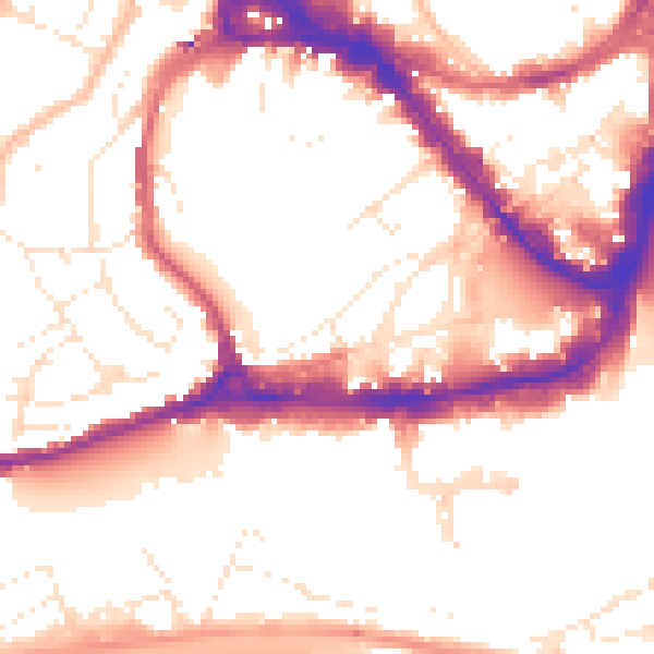 Daytime road noise heatmap for BS1 5XJ