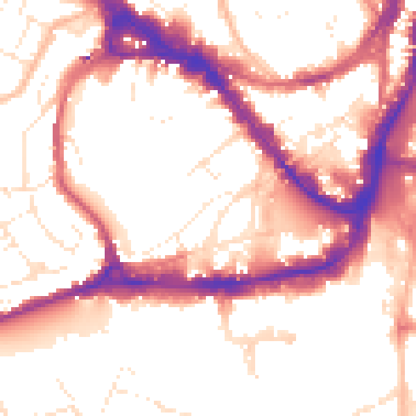 Daytime road noise heatmap for BS1 5XL