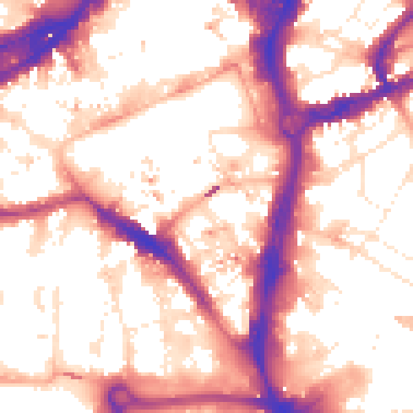 Daytime road noise heatmap for BS1 6FS