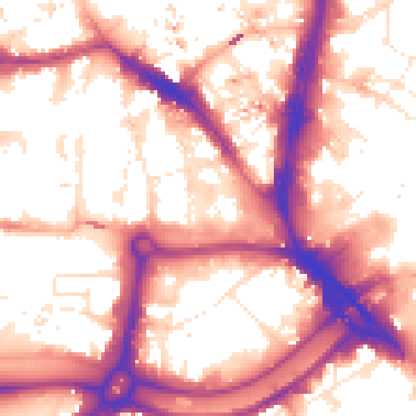 Daytime road noise heatmap for BS1 6GE