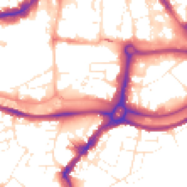 Daytime road noise heatmap for BS1 6SF