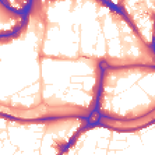 Daytime road noise heatmap for BS1 6SP