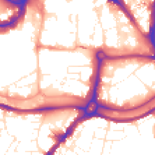 Daytime road noise heatmap for BS1 6ST