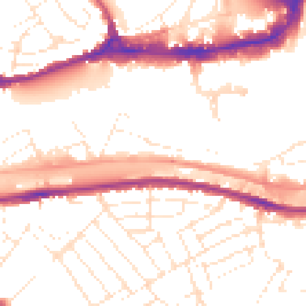 Daytime road noise heatmap for BS1 6UJ