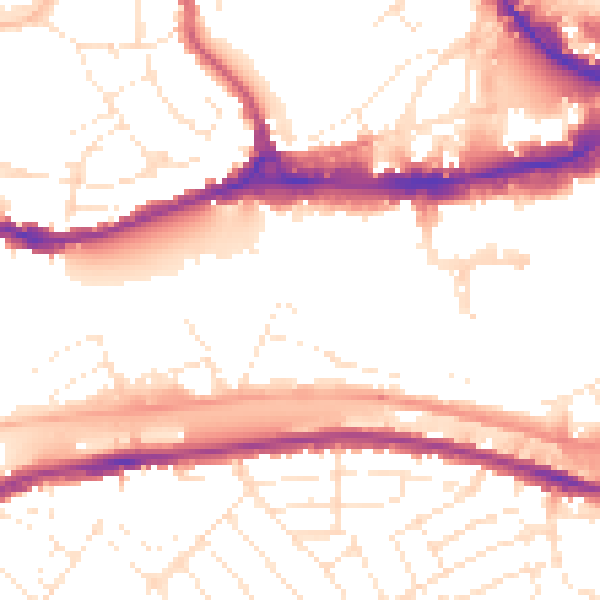 Daytime road noise heatmap for BS1 6UP