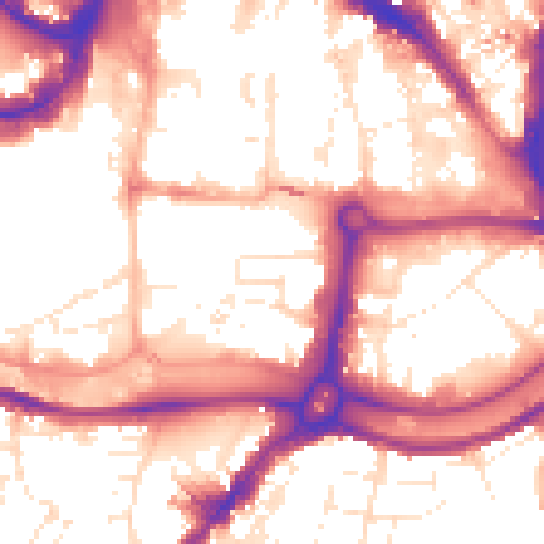 Daytime road noise heatmap for BS1 6WX