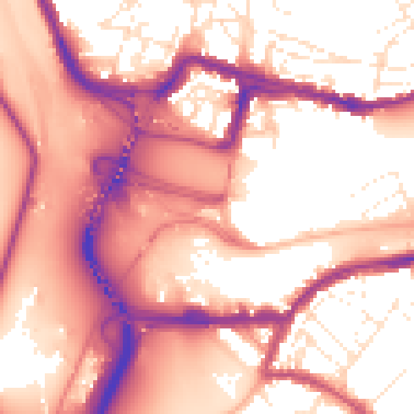 Daytime road noise heatmap for BS1 6XH