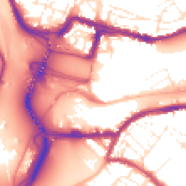 Daytime road noise heatmap for BS1 6XQ