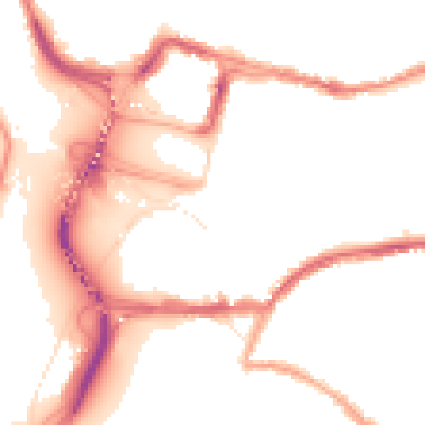 Night-time road noise heatmap for BS1 6XQ