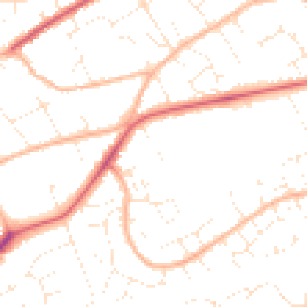 Daytime road noise heatmap for BS22 6AA