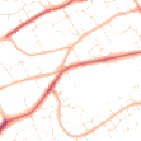 Daytime road noise heatmap for BS22 6AB