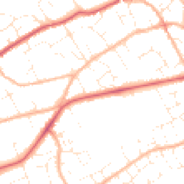 Daytime road noise heatmap for BS22 6AG