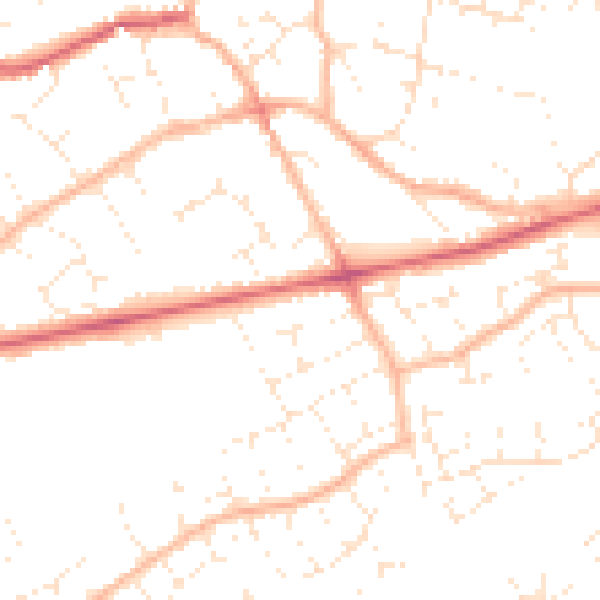 Daytime road noise heatmap for BS22 6AL