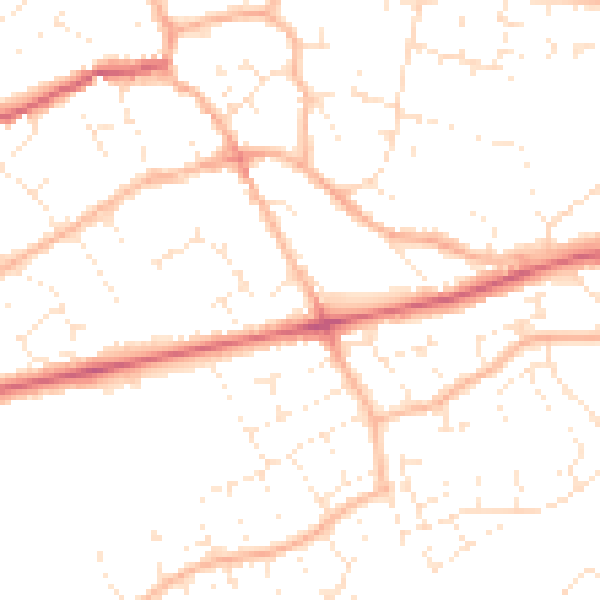 Daytime road noise heatmap for BS22 6AN