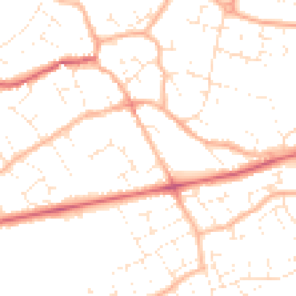 Daytime road noise heatmap for BS22 6AP