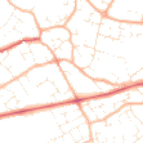 Daytime road noise heatmap for BS22 6AS