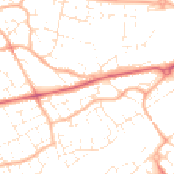 Daytime road noise heatmap for BS22 6AY