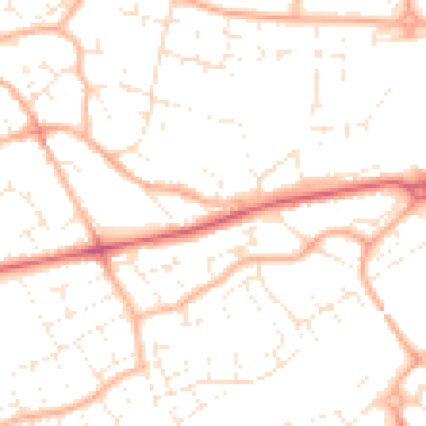 Daytime road noise heatmap for BS22 6AZ