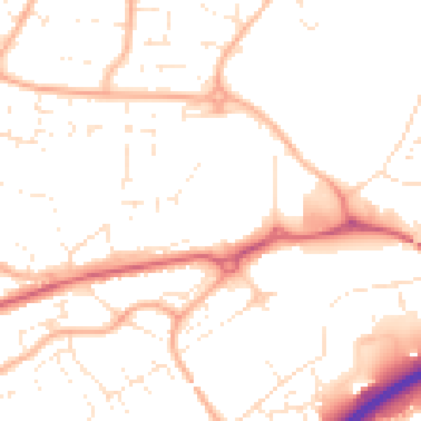 Daytime road noise heatmap for BS22 6BA