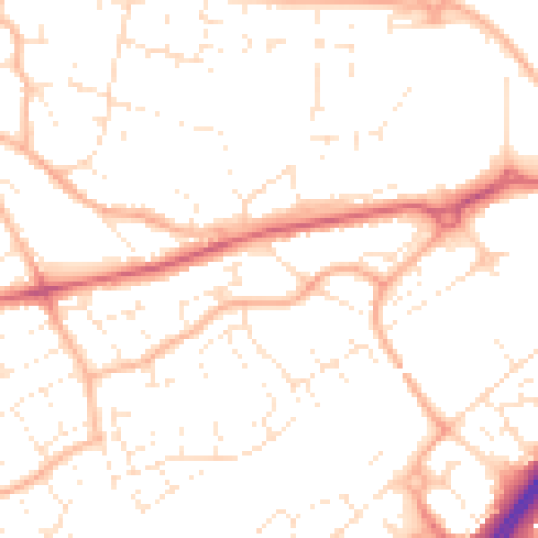 Daytime road noise heatmap for BS22 6BB