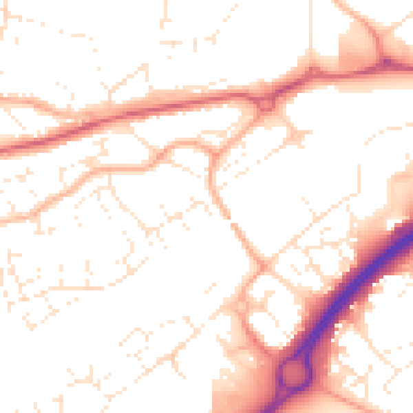 Daytime road noise heatmap for BS22 6BE