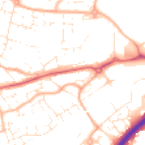 Daytime road noise heatmap for BS22 6BG