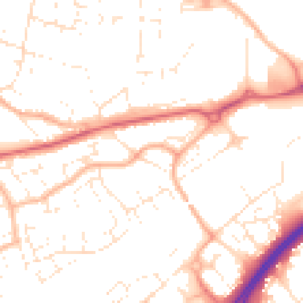 Daytime road noise heatmap for BS22 6BH