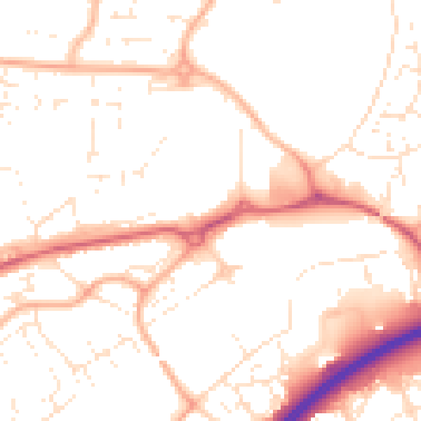 Daytime road noise heatmap for BS22 6BJ