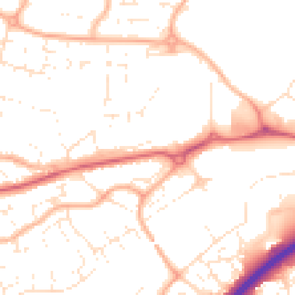 Daytime road noise heatmap for BS22 6BQ