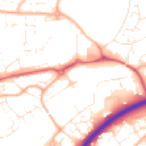 Daytime road noise heatmap for BS22 6BW