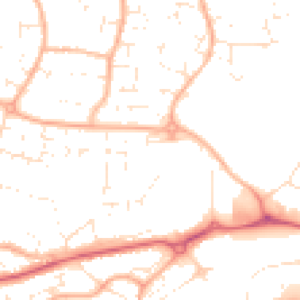 Daytime road noise heatmap for BS22 6BX