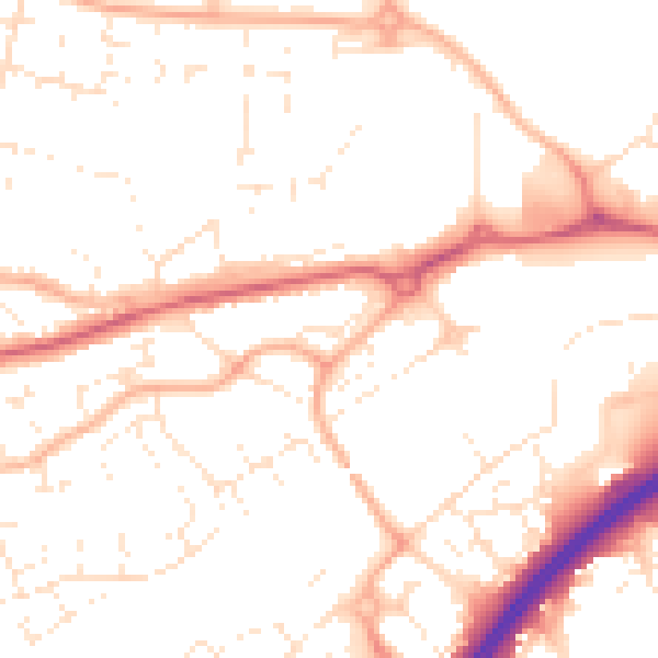 Daytime road noise heatmap for BS22 6BZ