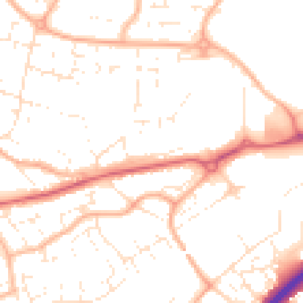 Daytime road noise heatmap for BS22 6DA
