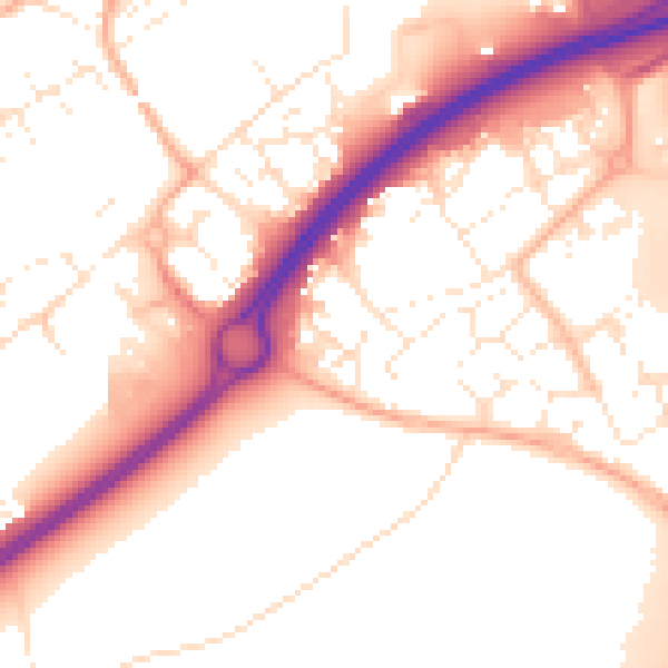 Daytime road noise heatmap for BS22 6DB