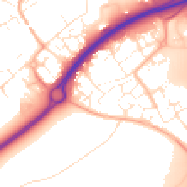 Daytime road noise heatmap for BS22 6DD