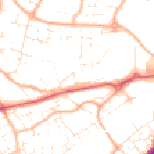 Daytime road noise heatmap for BS22 6DE
