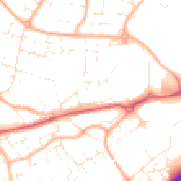 Daytime road noise heatmap for BS22 6DG