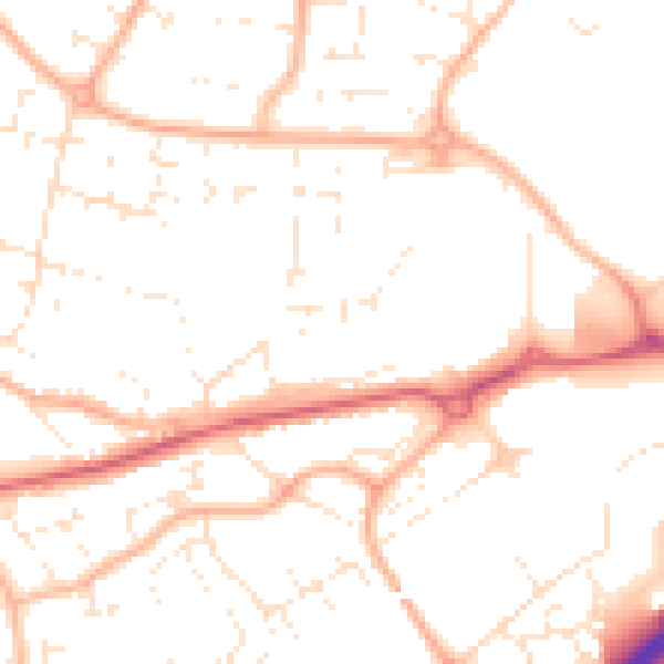 Daytime road noise heatmap for BS22 6DJ