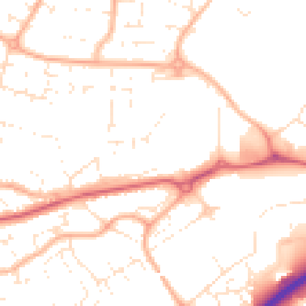 Daytime road noise heatmap for BS22 6DL