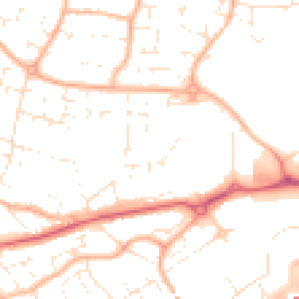 Daytime road noise heatmap for BS22 6DN