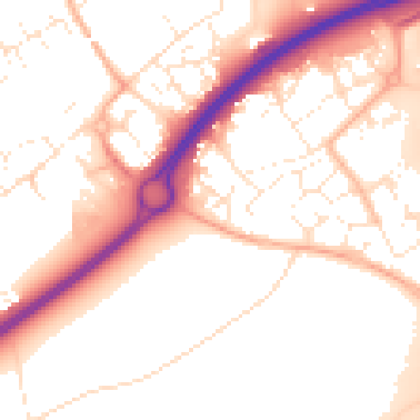 Daytime road noise heatmap for BS22 6DP