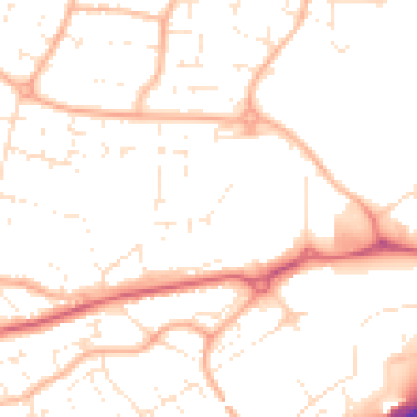Daytime road noise heatmap for BS22 6DQ